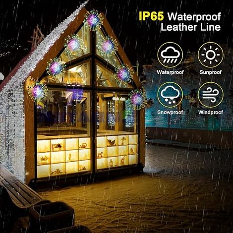 Solar Light Fireworks, LEDs Hanging Light Fireworks, String Light, Waterproof Light Copper Wire for Garden Patio Decor (1/4)