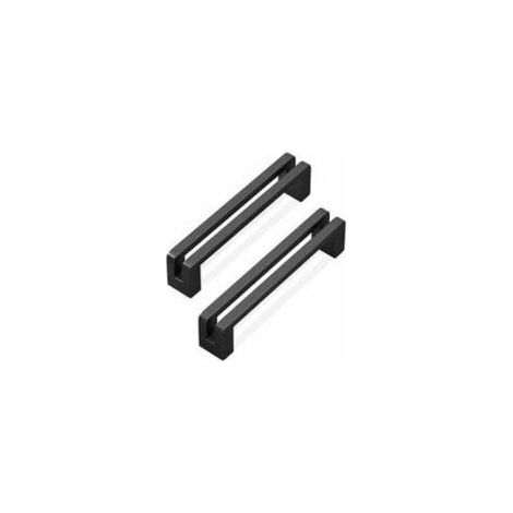 Set di 4 maniglie per mobili da cucina con maniglia a vite in lega di zinco, maniglia per anta del cassetto della cucina (nero) - Crezuo (1/4)