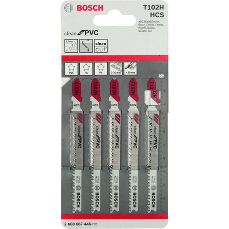 Bosch Stichsägeblatt T 102 H VE à 5 Stück Clean for PVC