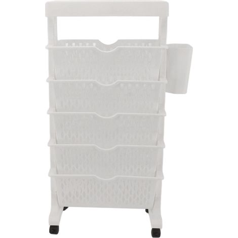 Étagère mobile amovible, bibliothèque rotative multicouche, blanc, pour chambre, dortoir, bureau (1/5)