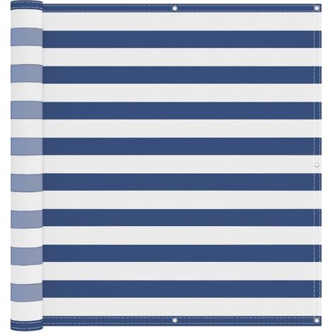 Paravent de balcon bleu et blanc, 120 x 200 cm (1/2)