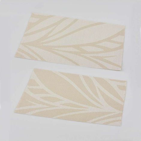 Tovaglietta Rettangolare con Foglie Ivory