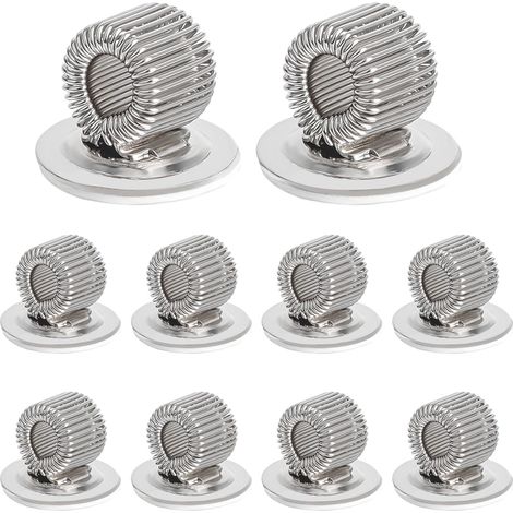 10 selbstklebende Stiftehalter mit verstellbarem Federring, silber