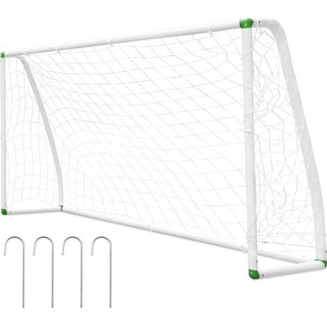 SWANEW Porta da calcio portatile, montaggio rapido, in PVC bianco, per parco o spiaggia 244x155x90cm 1pcs (1/5)