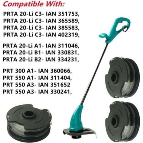 Bobine de fil pour parkside Bobines de rechange pour débroussailleuse sans fil Parkside PRTA 20-Li C3 IAN351753, Bobine de fil Coupe Bordure pour Parkside PRTA 20-Li C3 (3pcs) (1/4)
