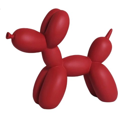 Harz Ballon Hund Skulptur Figur Kunst Ornement Handwerk Statue Home Decor Geschenk, Rouge (1/5)