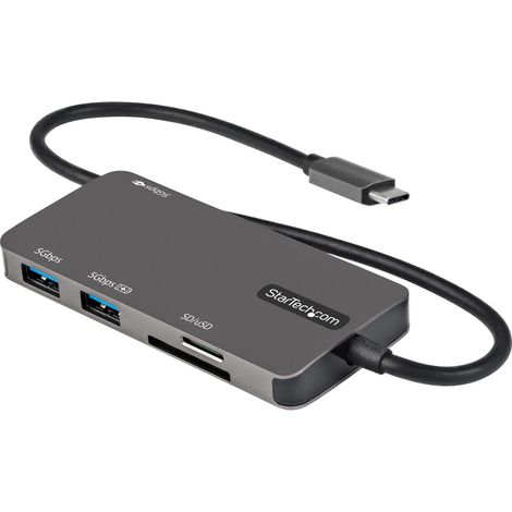 StarTech.com Adattatore multiporta USB C - Da USB-C a 4K HDMI, 100W Power Delivery Pass-through, slot SD/MicroSD, Hub USB 3.0 a 3 porte - USB Type-C Mini Dock - Cavo integrato da 30cm (1/4)
