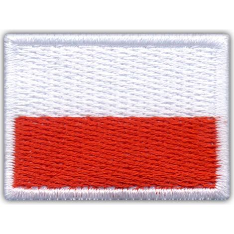 Aufnäher mit polnischer Flagge (Kragenflagge) – zum Aufnähen – gestickter Aufnäher/Abzeichen/Emblem