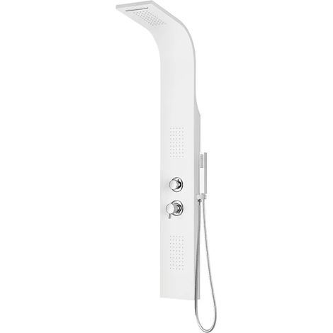 Colonna doccia idromassaggio in alluminio bianco opaco con 4 getti (1/5)