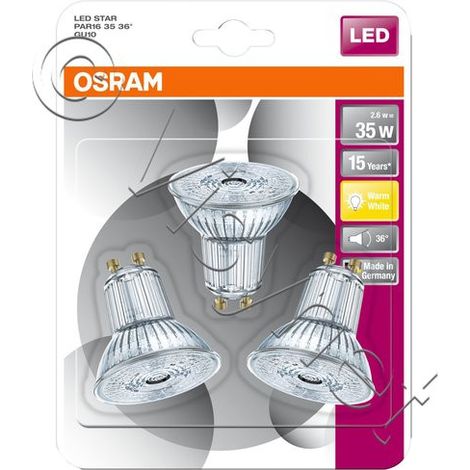 Osram - led star par16 3,3w/827 230v gu10 blister de 3 lampes - (1/2)