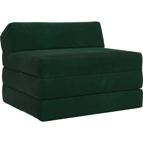 Sofá Cama Plegable Verde oscuro 200 x 70 x 10 cm Terciopelo
