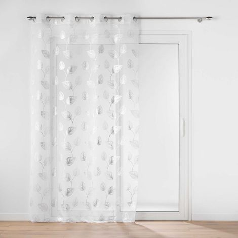 Rideau Voilage à Œillets "Edelia" 140x240cm Argent (1/5)