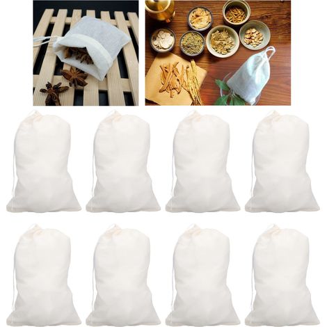 50 Sachets en Coton 20x30cm, Sac à Cordon Réutilisable pour Épices et Stockage Maison (1/5)