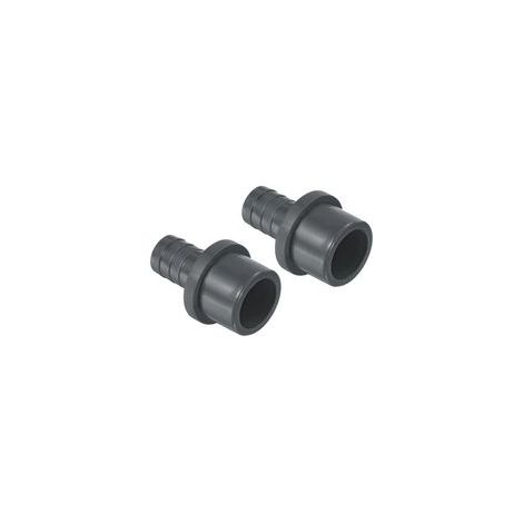 Réducteur de tuyau, diamètre extérieur de la douille 32 x diamètre extérieur de la pagode 20 (mm), 2 pièces par paquet, connecteur droit, gris. (1/5)
