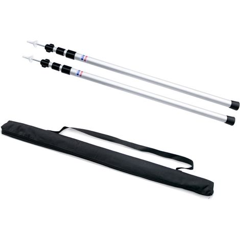 Poteau de tente épais en alliage d'aluminium, tiges de Support de tente réglables, abri de plage, bâche, auvent, poteaux de remplacement, accessoires, 2 pièces et 230 cm (1/5)