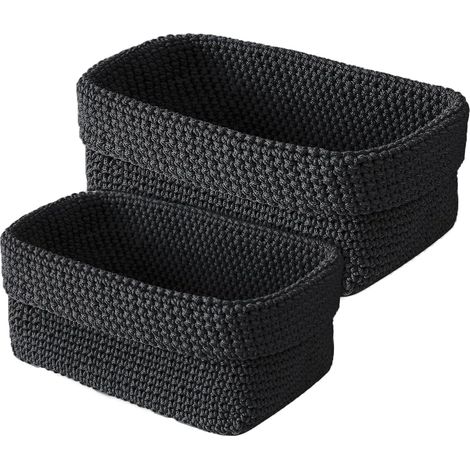 2 handgewebte rechteckige Aufbewahrungskörbe, für Badezimmer/Schlafzimmer/Küche.