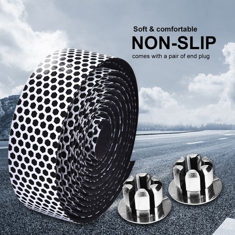1 paire d'embouts de guidon antidérapants pour vélo de route/VTT (blancs) (1/5)