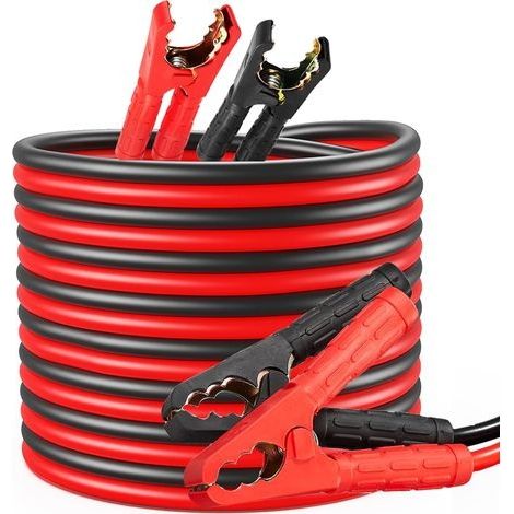 Câble de démarrage 12V/24V 4m 1500A – Cuivre avec isolation PVC – Gants de protection et sac de transport inclus – Pour SUV et petites voitures – (1/5)