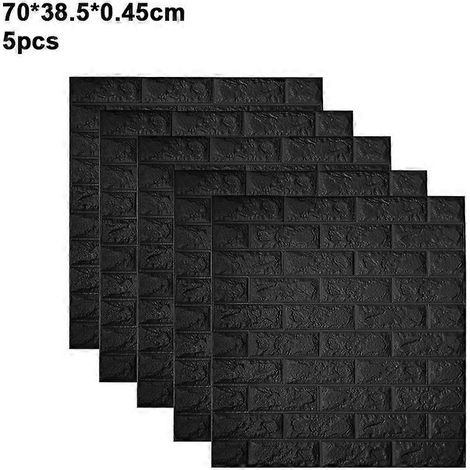 Lot de 5 rouleaux de papier peint adhésif 3D (70 x 38 cm) pour murs, idéal pour la décoration de la chambre, du salon, de la cuisine et de toute la maison.