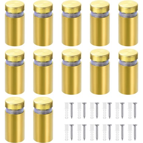 APEX 16PCS Vis d'écartement, Vis Publicitaires, Entretoises en Verre, Clous Publicitaires, Muraux Entretoises, Acier Inoxydable Publicité Vis, Montage Panneau Support Acrylique (16x30mm) (1/5)