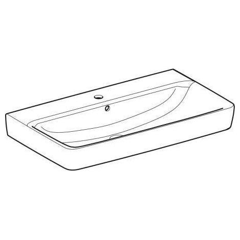 Geberit Renova Plan, Waschtisch, 85x48 cm, 1 Hahnloch, mit