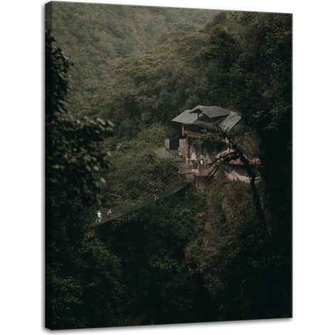 Leinwanddruck Naturhaus in den Bergen 30x40 cm