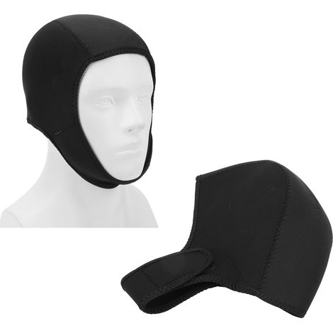Cagoule thermique pour combinaison de plongée, protection solaire UV, séchage rapide, pour homme et femme, noire. (1/5)
