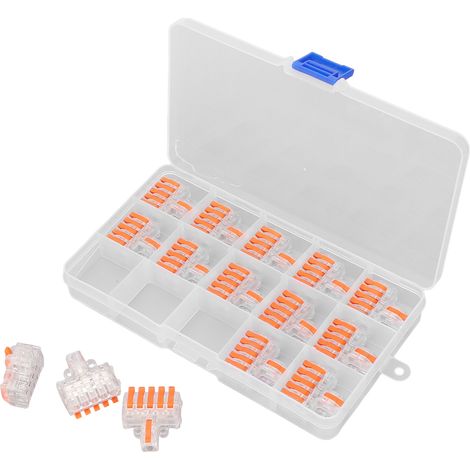 Connecteur de fil électrique 15 pièces, borne de dérivation rapide DF-15, raccord compact transparent pour câblage (1/5)