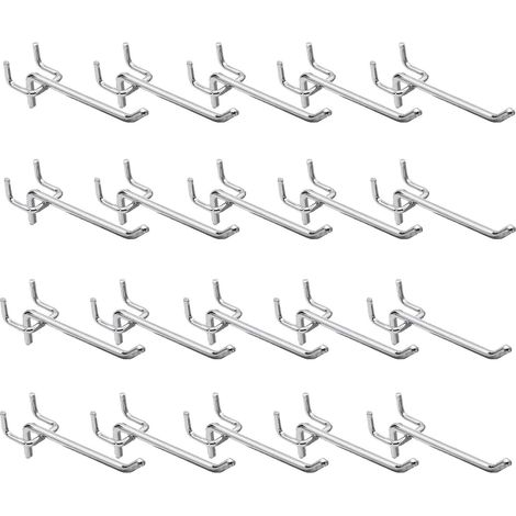 20 Stück Lochwand Haken (10 cm), robuste Stifthaken für Stecktafel & Werkzeugwand – Ideal für Garage, Verkaufsdisplays & Werkstat
