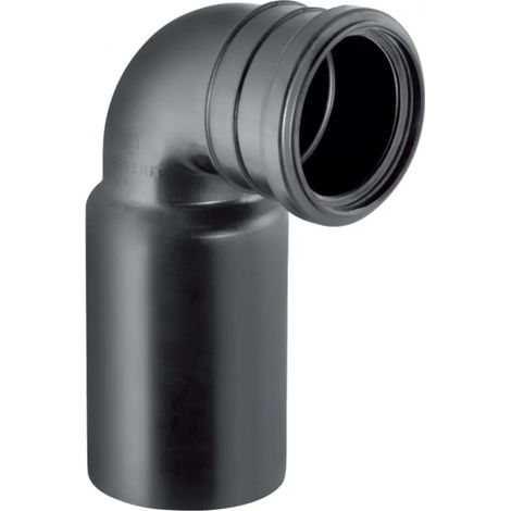 Geberit – Coude d'évacuation 90° – Raccordement PE pour WC suspendu – Joint EPDM – Résistant aux UV – Diamètre 90mm – Hauteur 22.5cm (1/4)