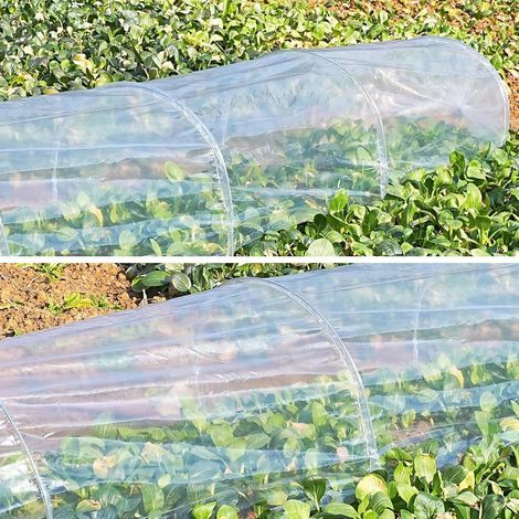 Serre tunnel de jardin avec arceaux et housse de protection, solution instantanée pour abriter les plantes des saisons froides