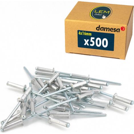 Lot de 500 - Rivet pop aveugle épanoui fleur éclaté tête plate aluminium/acier 4x16 mm