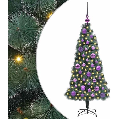 Künstlicher vorbeleuchteter Weihnachtsbaum mit Kugelset 120 cm vidaXL (1/5)