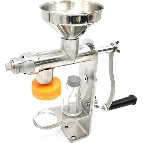 Prensa manual de acero inoxidable para extraer aceite de frutos secos, semillas, cacahuetes y semillas de sésamo: extractor de aceite multifuncional y fácil de limpiar. (1/5)