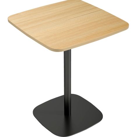 Mesa de comedor 60x60x75 cm de madera y acero, natural y negra, para 2 personas - MEUBLIV (1/5)