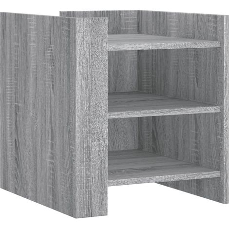 Comodino con ripiani 45 x 50 x 50 cm multistrato grigio DEC034674