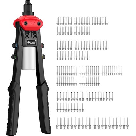 Riveteuse Manuelle 33,5cm avec 200pcs Rivets Aluminium (1/5)