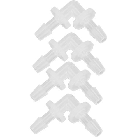 12 raccords coudés en plastique à barbelés 3,9 mm, épissure d'angle droit de même diamètre, adaptateur de jonction pour tuyau (1/5)