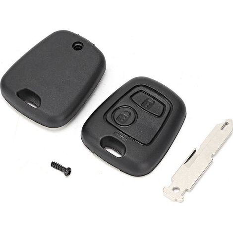 1 Coque de clé, 2 boutons, remplacement, plastique, Peugeot 206 306 307 (1/5)
