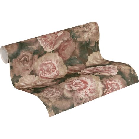 A.S. Creations – Papier peint vinyle rose à motif fleur – Lessivable et brossable – Raccord sauté – 280g/m² – Résistance à la lumière bonne
