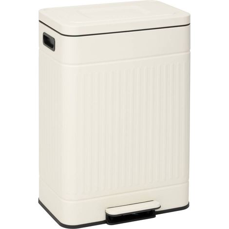 Poubelle nova avec pedale 2x30l beige 45,5x36,5x67 cm - 5five (1/5)