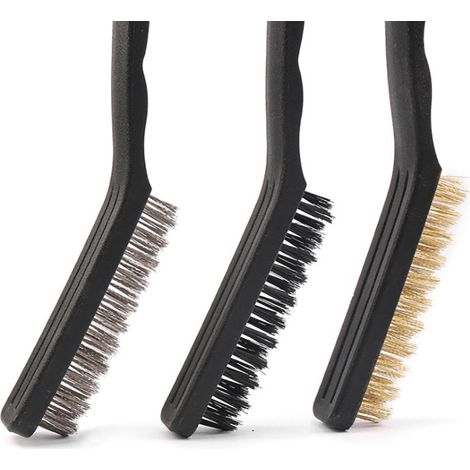 Ensemble de 3 brosses métalliques de 23 cm (9 pouces) pour le nettoyage des résidus de soudure, de la rouille et de la poussière sur les voitures. (1/5)