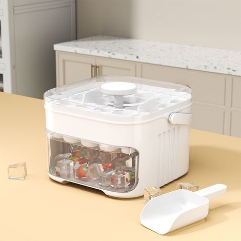 Moule à Glaçons 50 Alvéoles Double Couche avec Pelle, Silicone Alimentaire Facile à Démouler, Grande Capacité pour Congélateur Domestique, Couleur Ivoire-lsw (1/2)