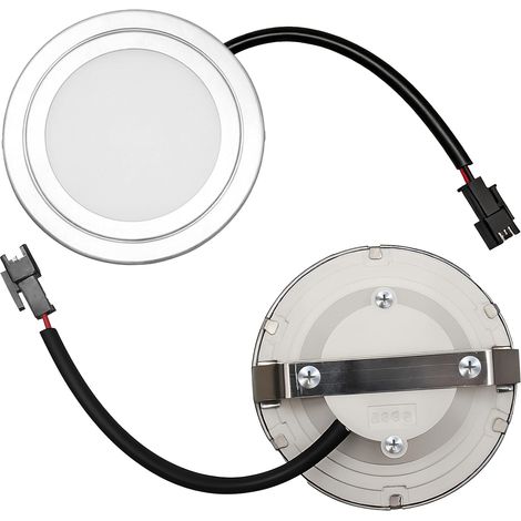 LED Cooker Hood Bulb 12V – 2 Pieces Recessed LED Spotlight Module Cooker Hood Lighting Diameter 6.8 cm, 1.5 W, 6500K – 2 Pin Connector Anti-Reversing, Cable 12.5 cm, Cool White Light (1/5)