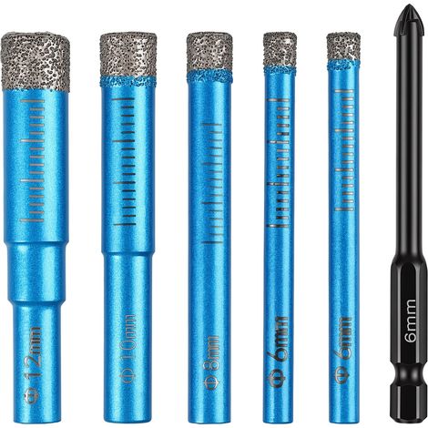 Lot De 6 Forets Diamant 6-12mm, Forets Carrelage (1/5)