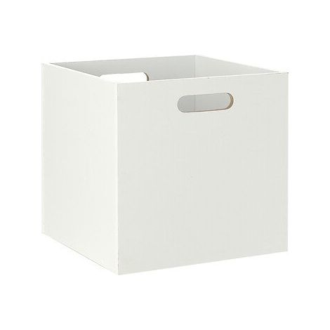 5Five Simply Smart – Boîte de rangement en bois MDF blanc 31 x 31 cm – Design élégant pour rangement modulable – Poignées intégrées pour transport facile