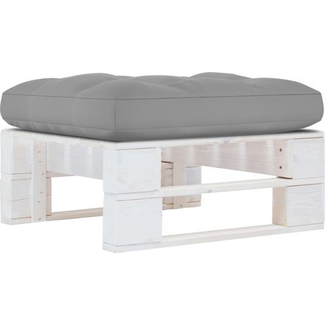 Pouf palette de jardin Bois de pin imprégné de blanc