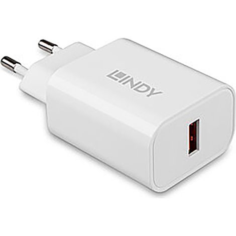 LINDY 18W USB Typ A Charger USB Ladegerät 18 W 1x USB-A Weiß Innenbereich (1/4)