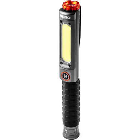 NEBOBig Larry 3 Stealth - Light de lavoro, torcia de 600 lumens con lucede lavoro COB, base magnetica de clip de tasca per illuminazione a mani libere, torcia COB portatile dimmerabile LED, luz de (1/5)
