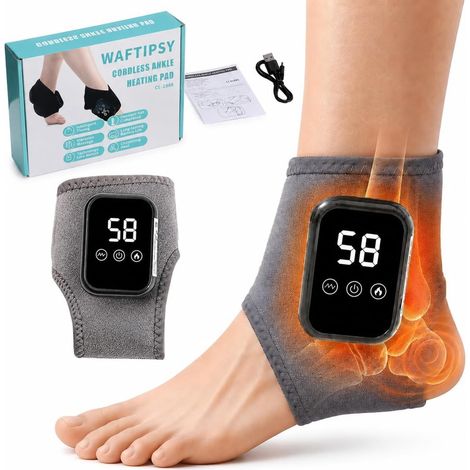 Masseur de pieds électrique 3 en 1 avec 3 niveaux de chaleur et de massage réglable portable sans fil pour la douleur et la circulation (1/5)